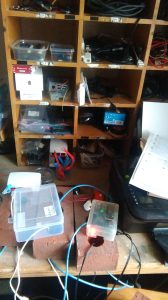 Pi 4b in context, pigeon holes in background